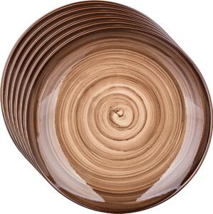 Set de 6 farfurii întinse Banquet Palas 27 cm,maro