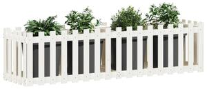 Pat înălțat grădină design gard alb 200x50x50cm lemn pin tratat