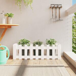 Pat înălțat grădină design gard alb 100x30x30cm lemn pin tratat