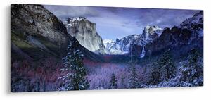 Tablou cu peisaj montan iarna (120x50 cm)