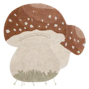 Covor pentru copii cărămiziu/crem lavabil/țesut manual din bumbac 120x120 cm Boletus – Lorena Canals