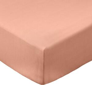 Cearceaf teracotă din bumbac percal cu elastic 90x190 cm Cotton Percale – Bianca