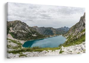 Tablou cu lac în munți (90x60 cm)