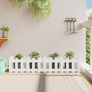 Pat înălțat grădină design gard alb 150x30x30cm lemn pin tratat
