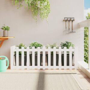 Pat înălțat grădină design gard alb 150x50x50cm lemn pin tratat