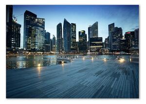 Fotografie imprimată pe sticlă Singapore timp de noapte