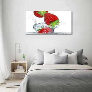 Fotografie imprimată pe sticlă Căpșuni și apă