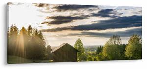 Tablou cabana în pădure (120x50 cm)