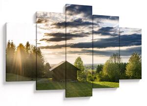 Tablou cabana în pădure (150x105 cm)