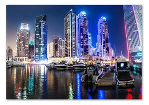 Tablou Printat Pe Sticlă Dubai timp de noapte