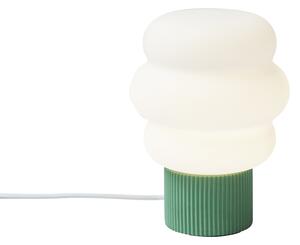 Lampă de masă Japandi verde cu sticlă opal 18cm - Kumo