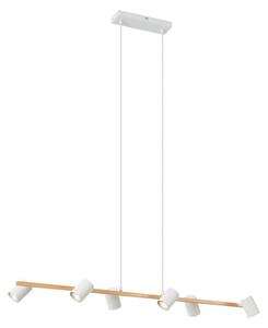 Lampă suspendată modernă cu imprimeu lemn cu alb 6 lumini - Jeana Straight