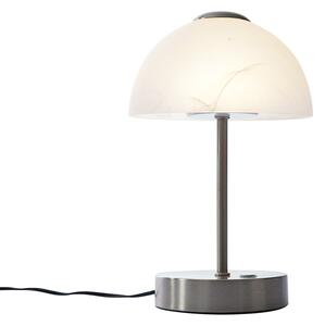 Lampă de masă de design din oțel cu sticlă opal incl. LED cu dimmer - Joya