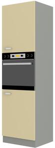 Z0ND0 Dulap de bucătărie pentru cuptor Kelyn 60 DP 210 2F (Crem lucios + gri). 1032757