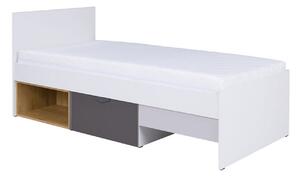 Pat Domvera 114Single, Alb, 90x200, PAL laminat, Somiera patSomiera pat, 10x20x10cm