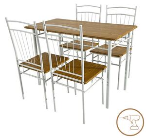 Set masa si scaune 5 piese Reforia, Natural, 110x60x74 cm