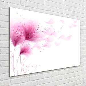 Imagine de sticlă floare roz
