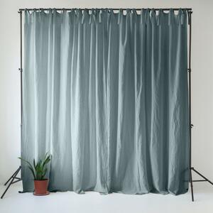 Draperie albastru prăfuit din in 140x300 cm Blue Fog – Linen Tales
