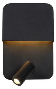 Aplică Lucide 79200/08/30 BOXER LED/5W/230V + LED/5W USB negru