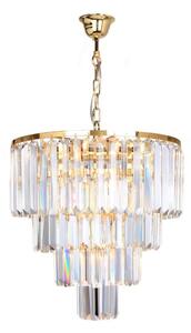 Lustră de cristal pe cablu AMEDEO 5xE14/40W/230V Zuma Line 17106/4+1-GLD