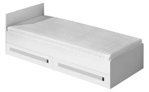 Pat Merevari 102Single, Alb, 90x200, PAL laminat, Somiera patSomiera pat, 9x20x7cm
