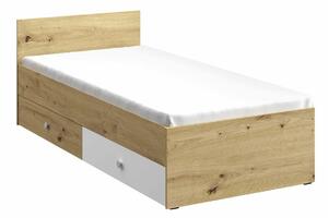 Pat Almira 113Single, Maro deschis, 90x200, PAL laminat, Somiera patSomiera pat, 9x20x7cm