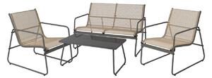 Set mobilier de exterior AquesMaro deschis, Antracit, Metal, Lozie din plastic
