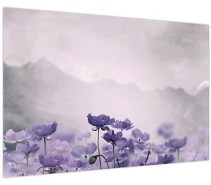 Tablou - Flori mov în munți (90x60 cm)