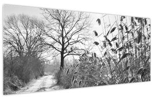 Tablou - Câmpuri în timpul iernii (120x50 cm)