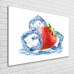 Fotografie imprimată pe sticlă căpșuni gheață