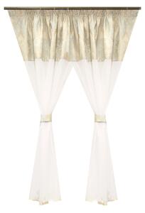Perdea Velaria voal alb si tafta baroc, 245x155 cm