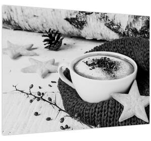 Tablou pe sticlă - Cappuccino de iarnă (70x50 cm)