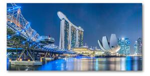 Tablou pe pe sticlă Singapore timp de noapte