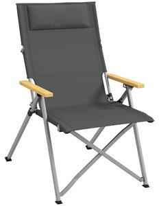 Outsunny Scaun de camping portabil cu spătar reglabil pe 4 nivele