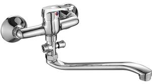 Kuchinox Grace, baterie de cadă cu montare pe perete și pipă rotativă, cromată, LAV-BKY_01FD