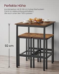Masă de bar de bucătărie, maro rustic 60x60x90cm