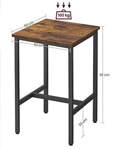 Masă de bar de bucătărie, maro rustic 60x60x90cm