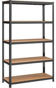 Rafturi cu podea, rafturi cu capacitate de încărcare de 175 kg pe raft, negru 200x120x60cm