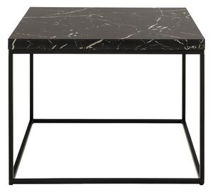 Măsuță de cafea neagră cu blat cu aspect de marmură 60x60 cm Barossa – Actona