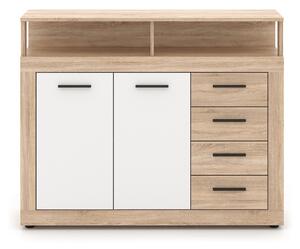 Comodă BLAGO MIDI A 119,5 cm – stejar sonoma/alb