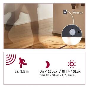 Corp de iluminat cu senzor pentru scări Paulmann 93135 LED/1,2W EDGE 230V negru