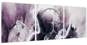 Tablou - Marmură violet N⁰2 (cu ceas) (90x30 cm)