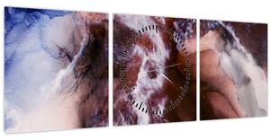 Tablou - Marmură violet N⁰3 (cu ceas) (90x30 cm)