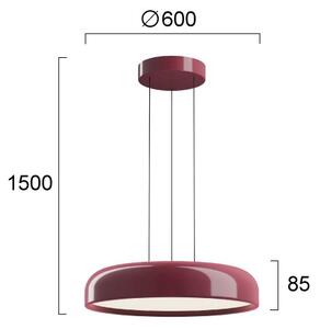 Lustră LED suspendată pe cablu ALENSA LED/60W/230V CRI 94 roșie