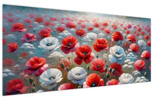 Tablou - Câmp de maci (120x50 cm)
