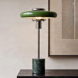 Lindby Lampă de masă Branford, retro, verde, metal/marmură, Verde, Camera de zi / sufragerie, Metal, Vintage