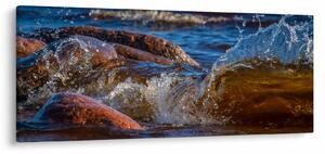 Tablou detailat - apa între pietre (120x50 cm)