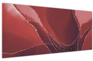 Tablou - Floare abstractă roșie N⁰2 (120x50 cm)