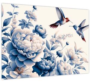 Tablou - Colibri deasupra florii (70x50 cm)