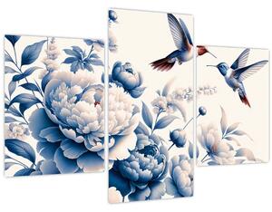 Tablou - Colibri deasupra florii (90x60 cm)